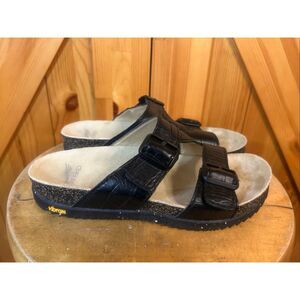 Dansko Dayna Sandal Black Leather Size EU 37 US 6.5-7